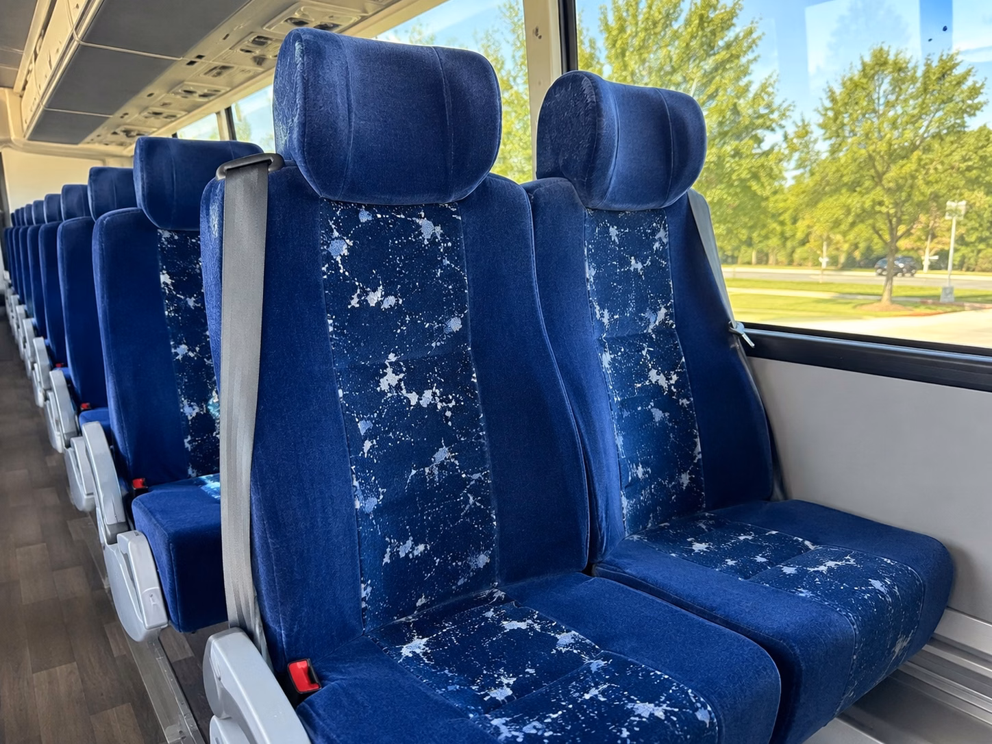 56 passenger charter bus inside