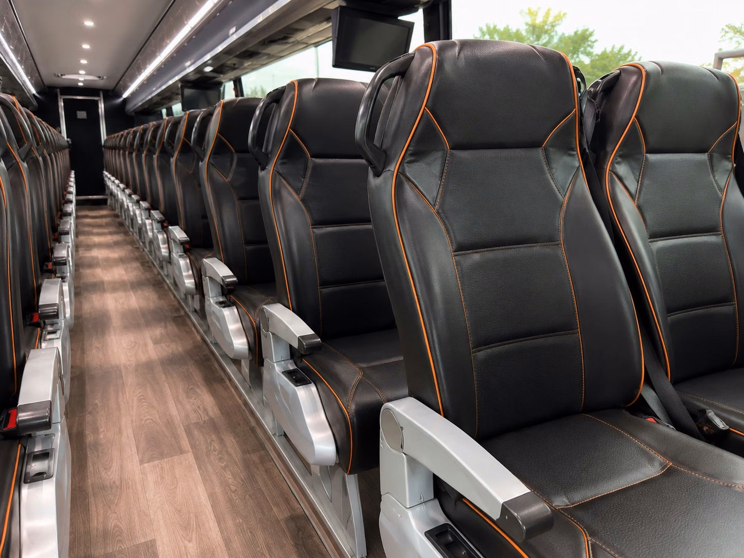56 passenger charter bus interior